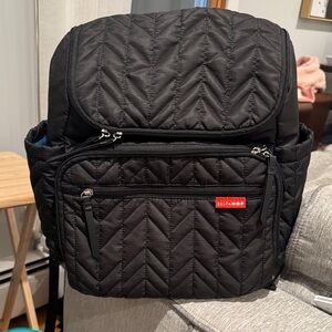 Skip Hop Quilted Black Diaper Backpack